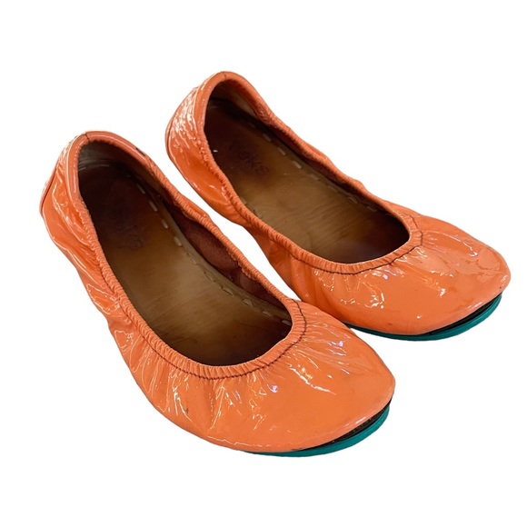 Tieks Shoes Tieks Coral Patent Leather Rare Orange Ballet Flats In